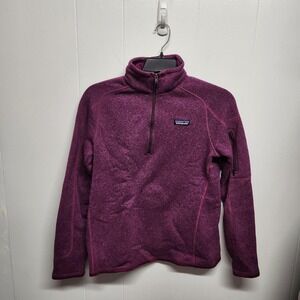Patagonia Sweater Womens Large Purple Better Sweater 1/4 Zip Fleece Pullover